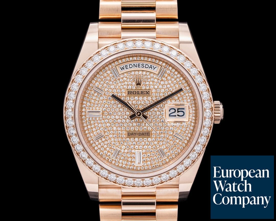 Image of Rolex 228345RBR Day-Date 40 Full Pave Dial Diamond-Set Bezel 18K RG 2024