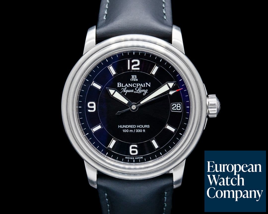 Image of Blancpain 2100 Leman Aqua Lung Ultra Slim Automatic SS Black Dial LIMITED
