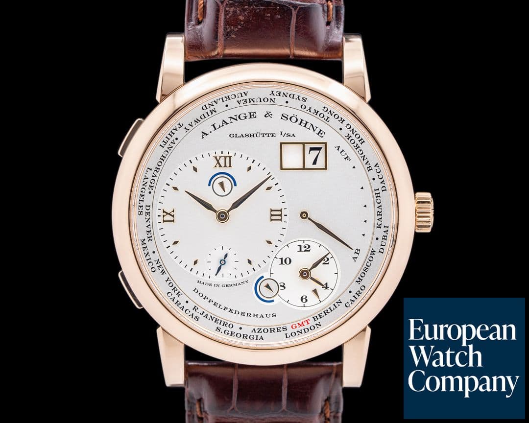 Image of A. Lange and Sohne 116.032 Lange 1 Time Zone 18K Rose Gold Silver Dial