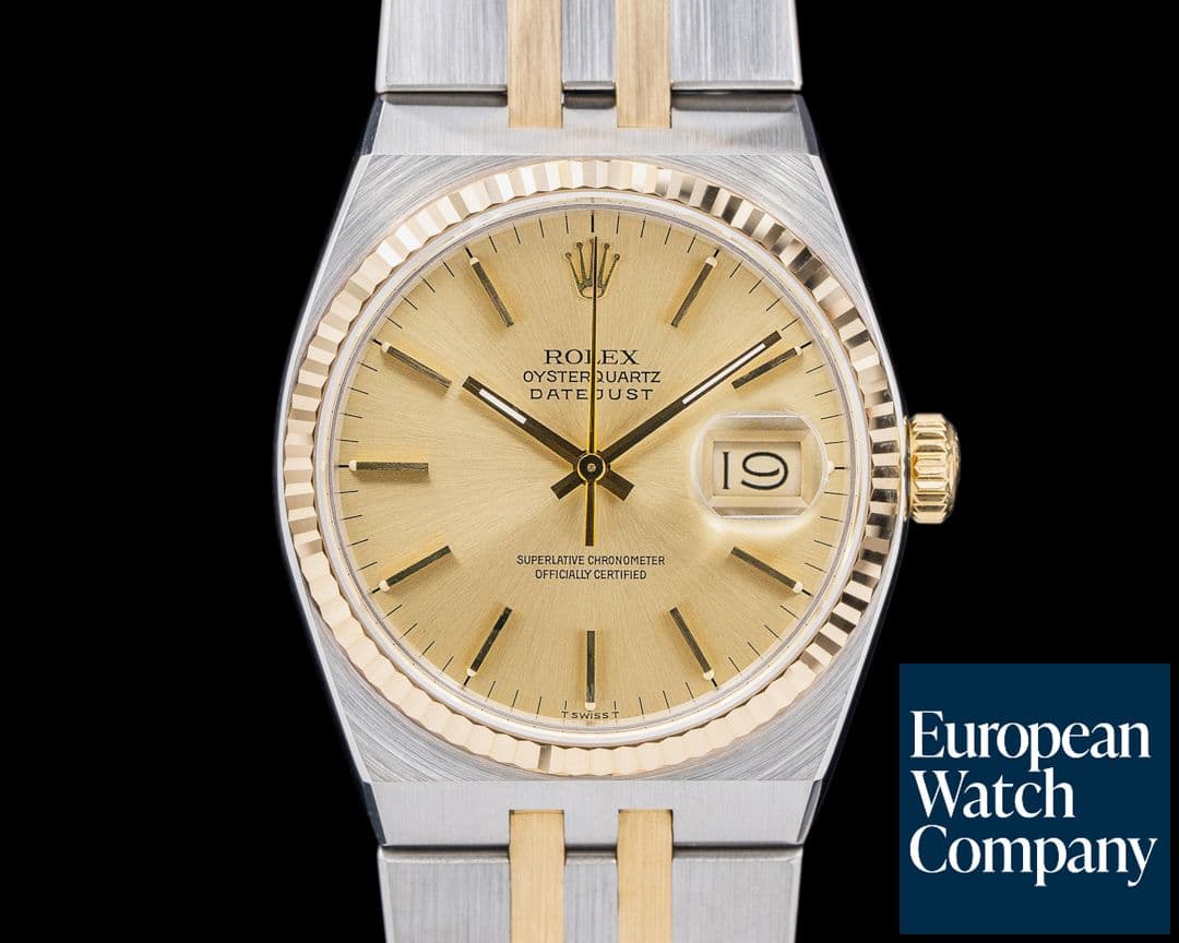 Image of Rolex 17013 Datejust Oysterquartz SS / 18K Yellow Gold Champagne Dial