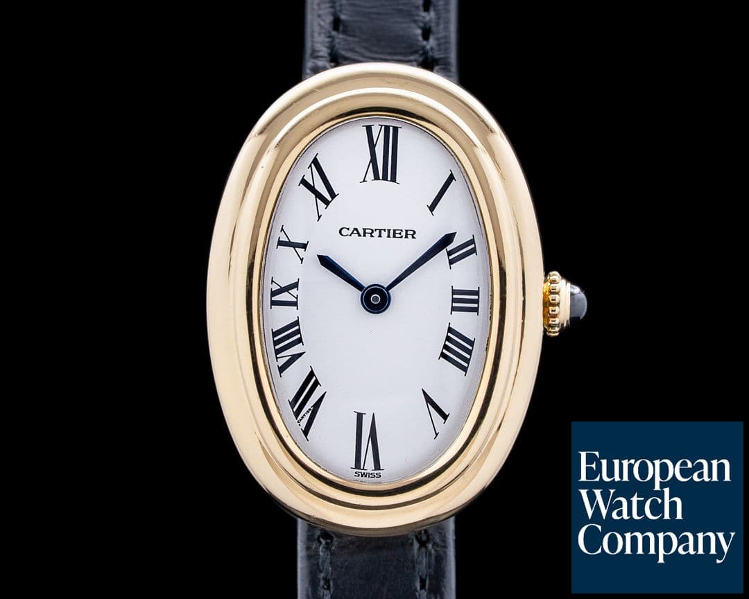Image of Cartier 78094 Baignoire Cadran Paris Manual Wind 18K YG White Dial Circa. 1979