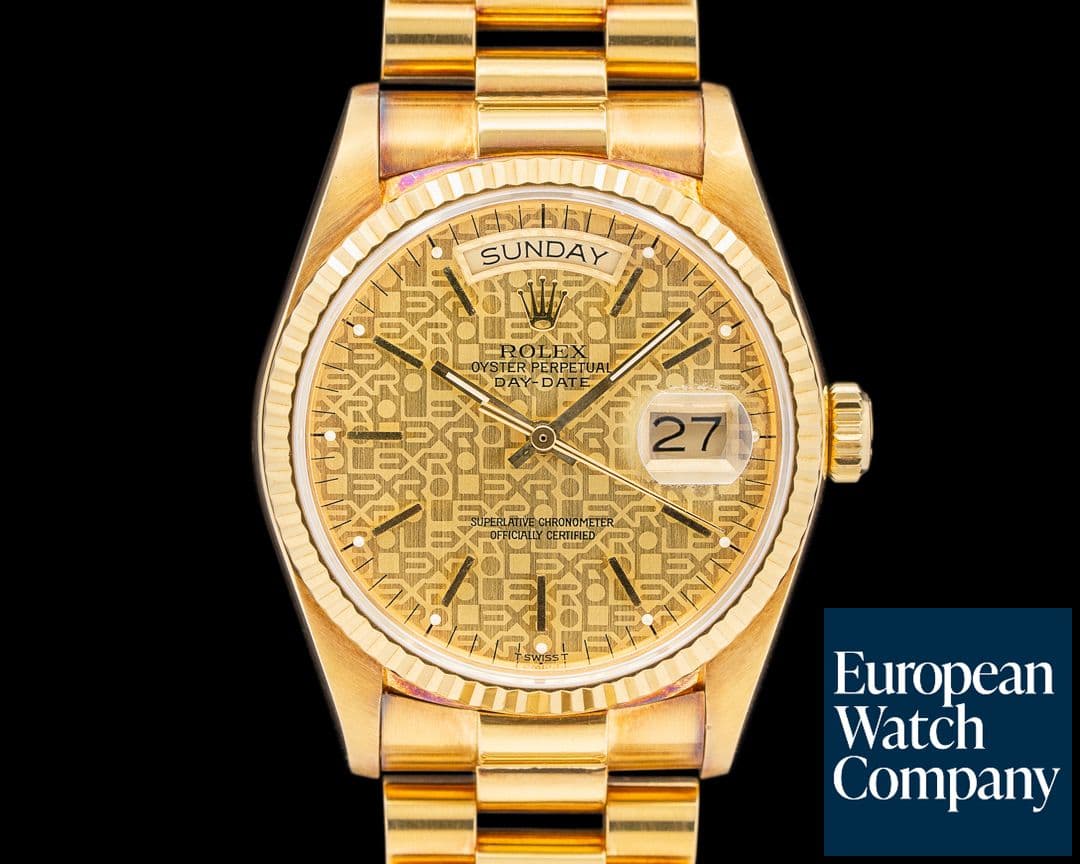 Image of Rolex 18038 Day-Date President 18K YG Champaign Jubilee Dial C. 1987