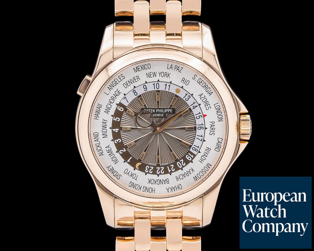 Image of Patek Philippe 5130/1R-011 World Time 18K Rose Gold Brown Dial Bracelet
