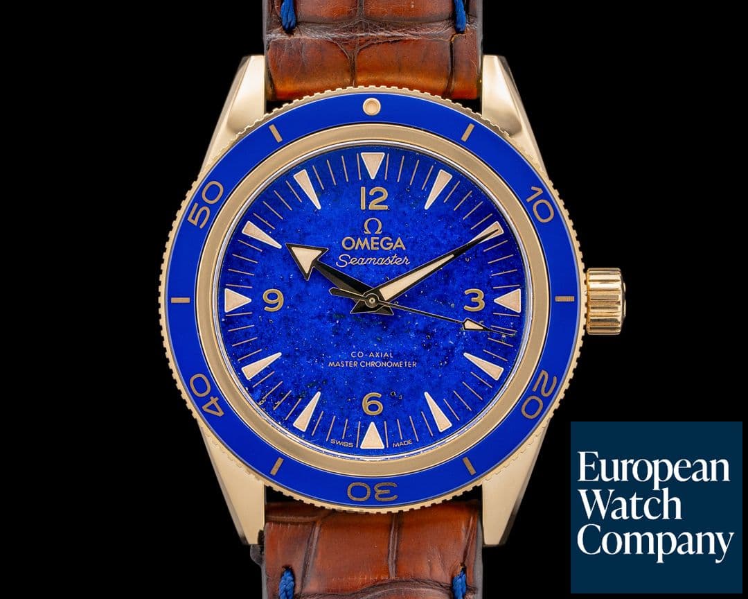Image of Omega Seamaster 300 Co-Axial Master Chronometer 18K YG Blue Lapis Dial