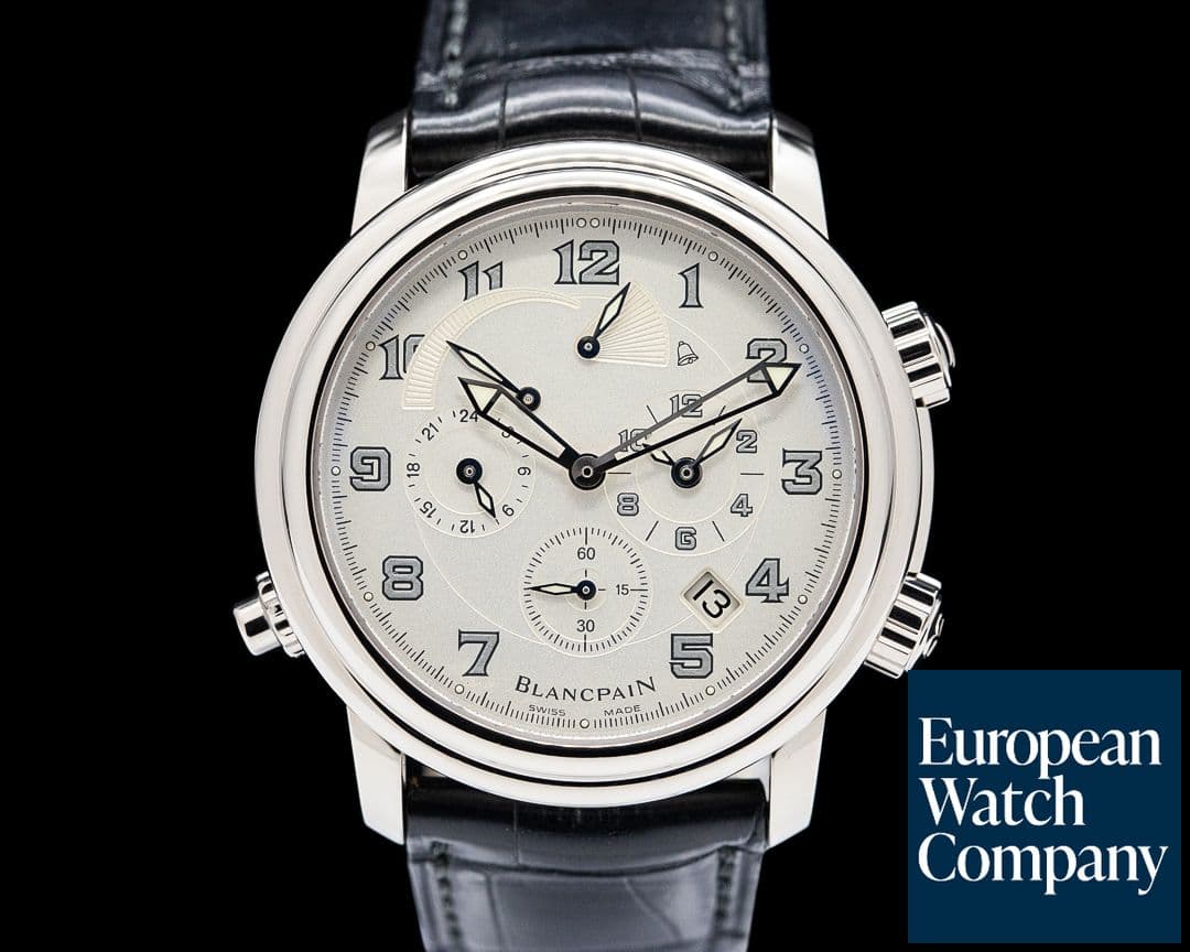 Image of Blancpain 2041 Leman Reveil GMT 18K White Gold Silver Dial