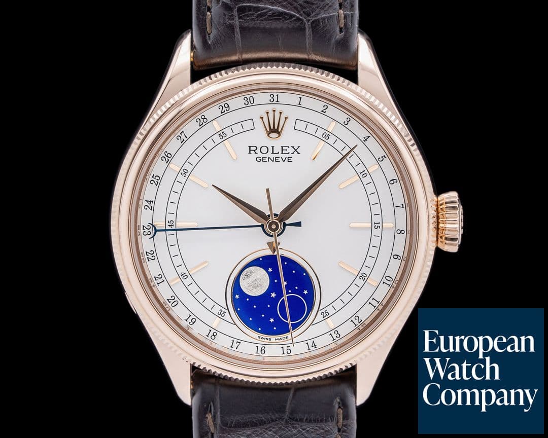 Image of Rolex 50535 Cellini Moonphase 18K Everose White Dial