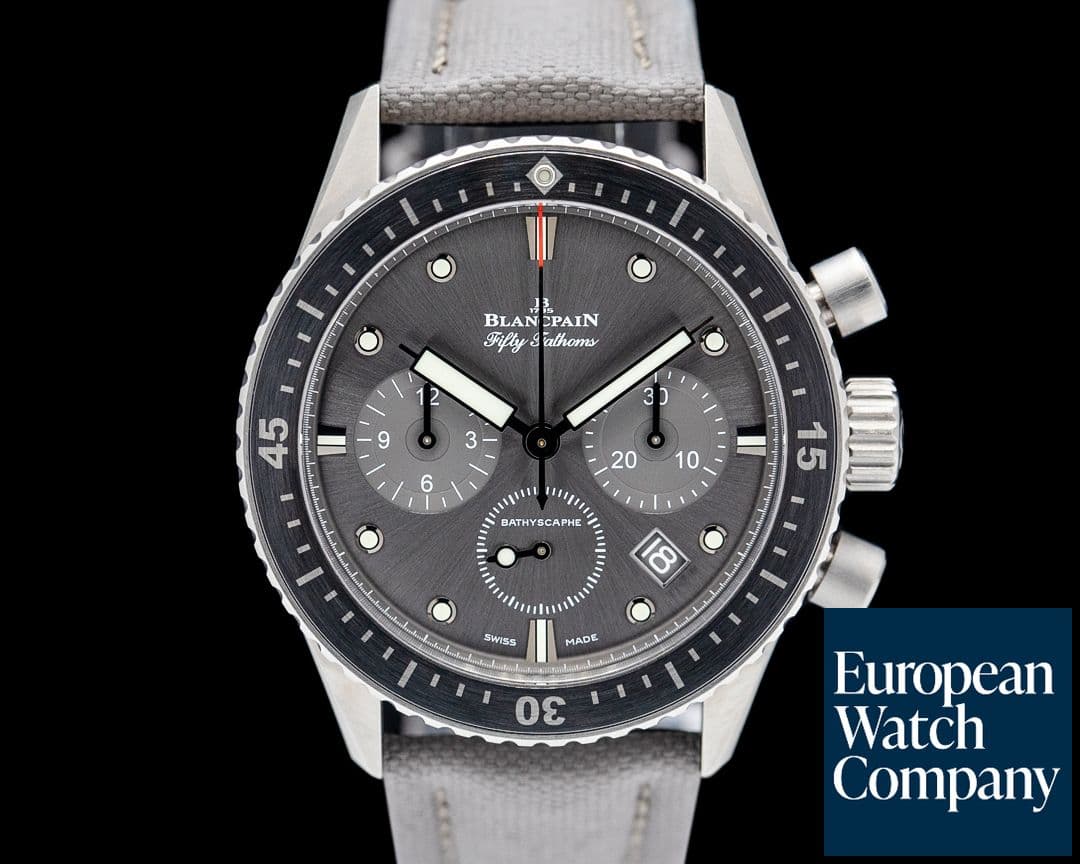 Image of Blancpain Fifty Fathoms Bathyscaphe Chronograph Titanium Anthracite Dial