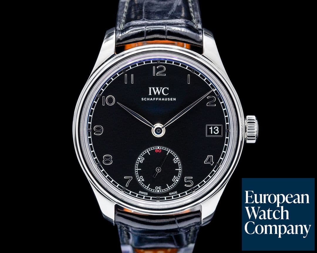 Image of IWC IW510202 Portugieser Hand-Wound Eight Days SS Black Dial