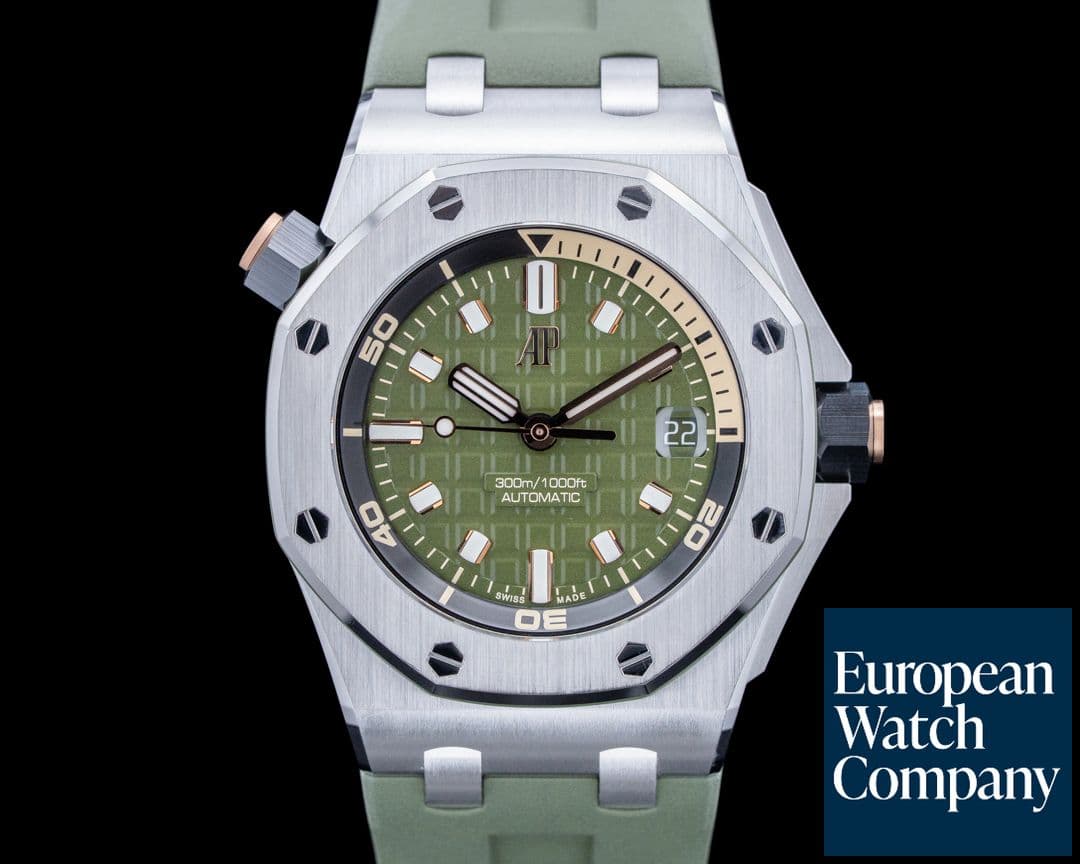 Image of Audemars Piguet 15720ST Royal Oak Offshore Diver SS Khaki Green Dial
