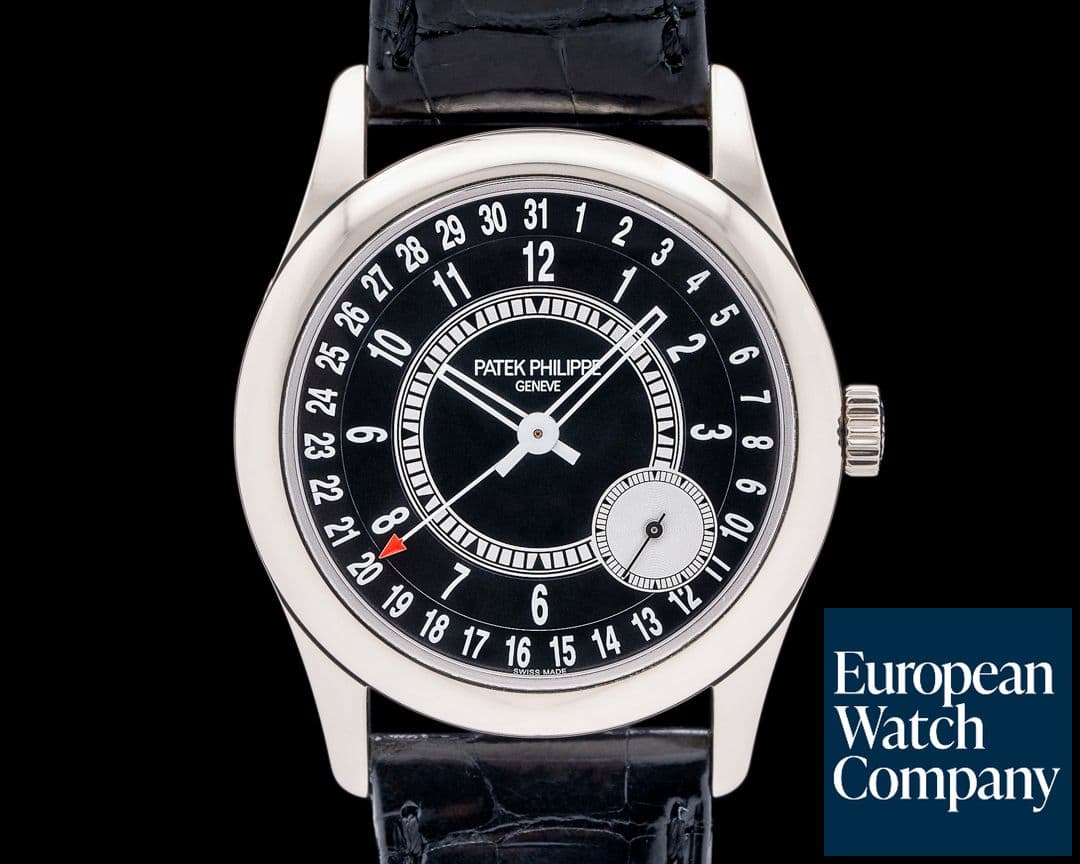 Image of Patek Philippe 6006G Calatrava 18K White Gold Ebony Sunburst Black Dial