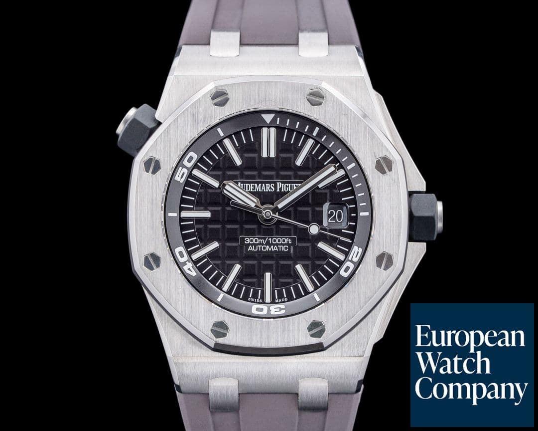 Image of Audemars Piguet 15710ST Royal Oak Offshore Diver SS Black Mega Tapisserie Dial
