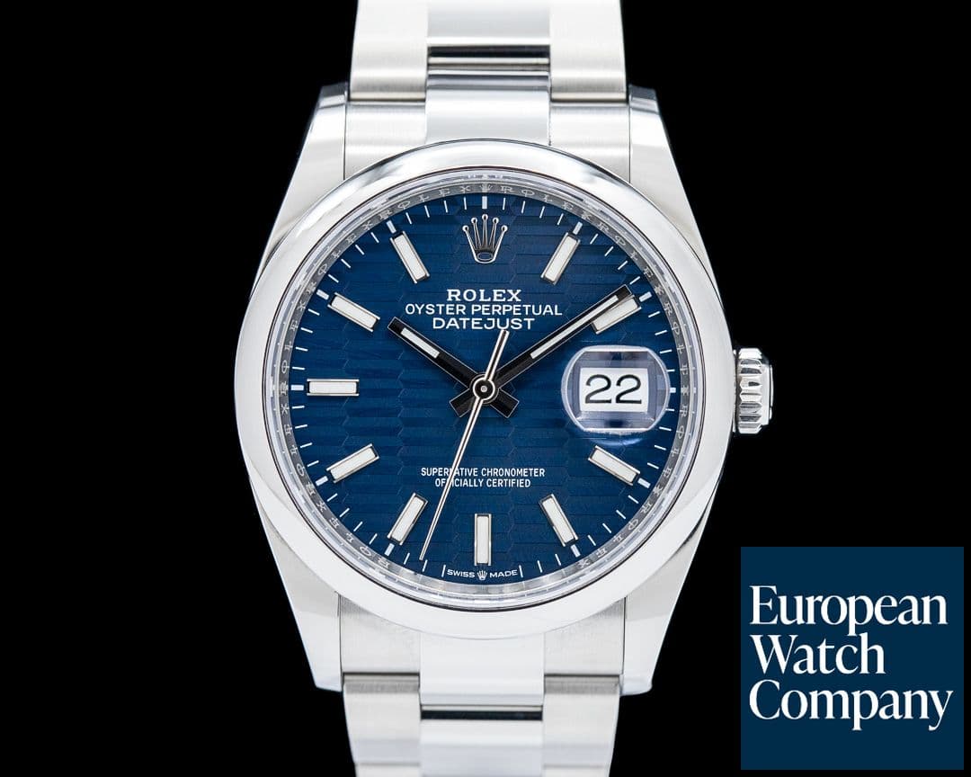 Image of Rolex 126200 Datejust Oystersteel Blue Motif Dial