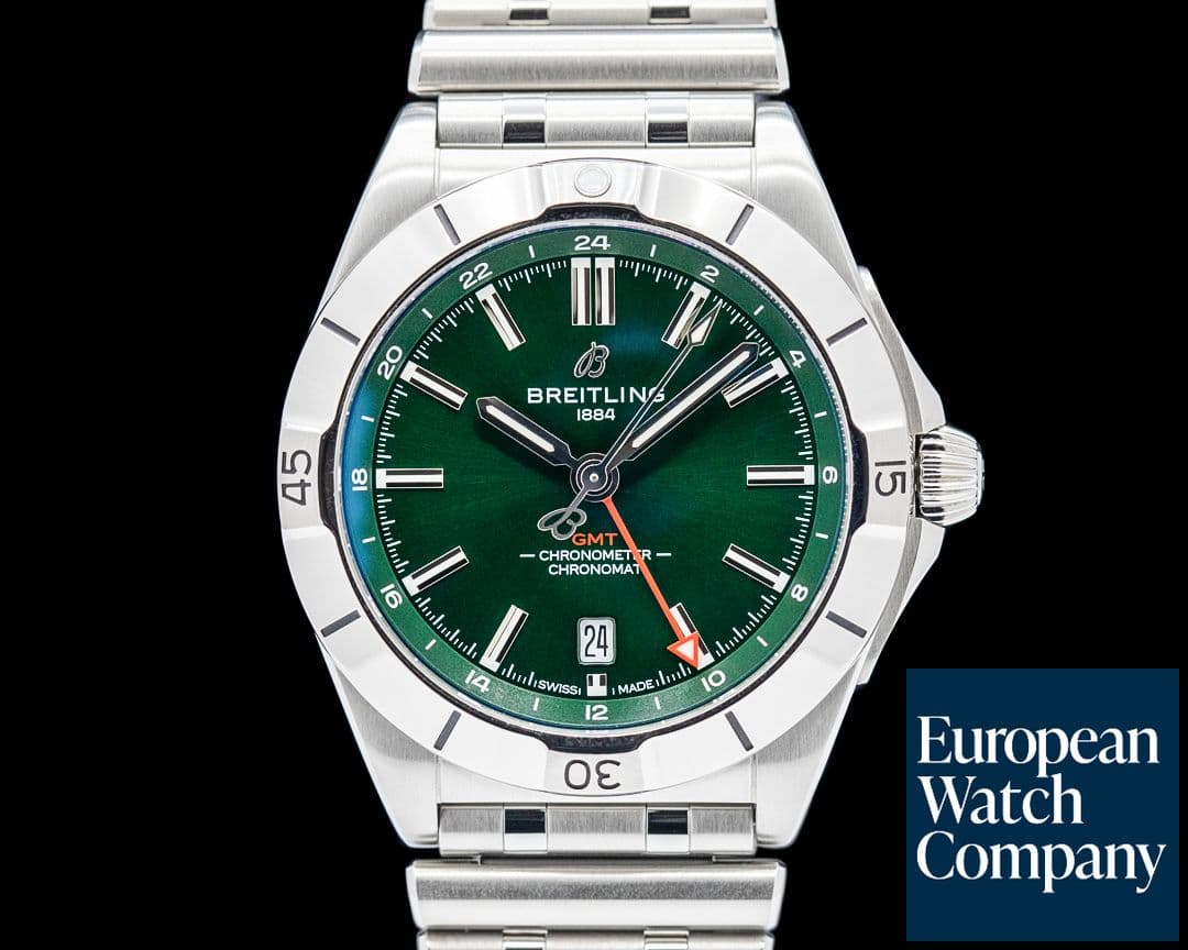 Image of Breitling A32398 Chronomat GMT 40 SS Green Dial
