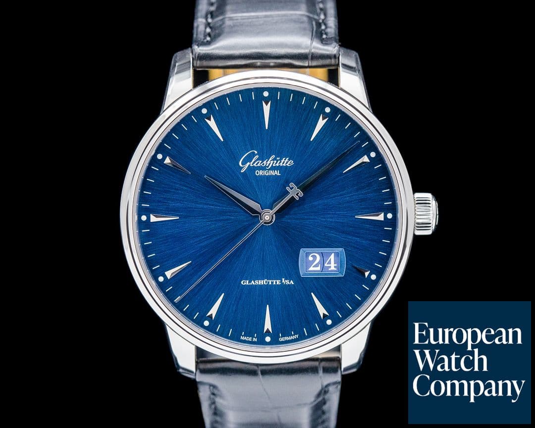 Image of Glashutte Original Senator Excellence Panorama Date SS Blue Dial