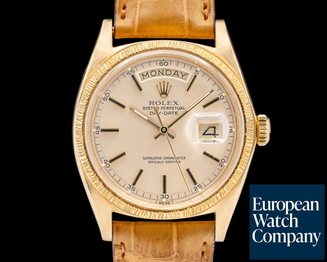 Image of Rolex 1807 Day Date 18K Yellow Gold "Bark" Bezel C. 1972