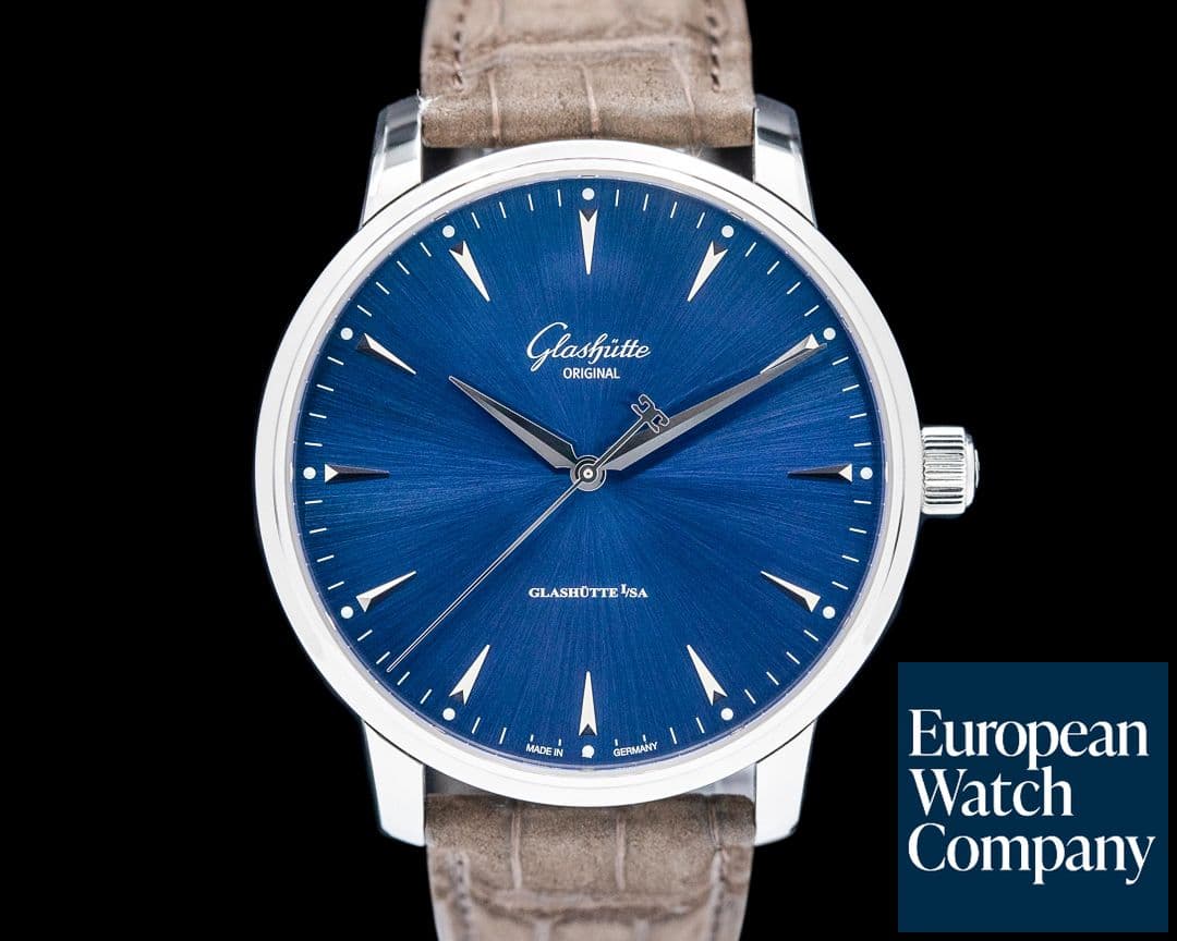 Image of Glashutte Original Senator Excellence SS Blue Dial UNWORN