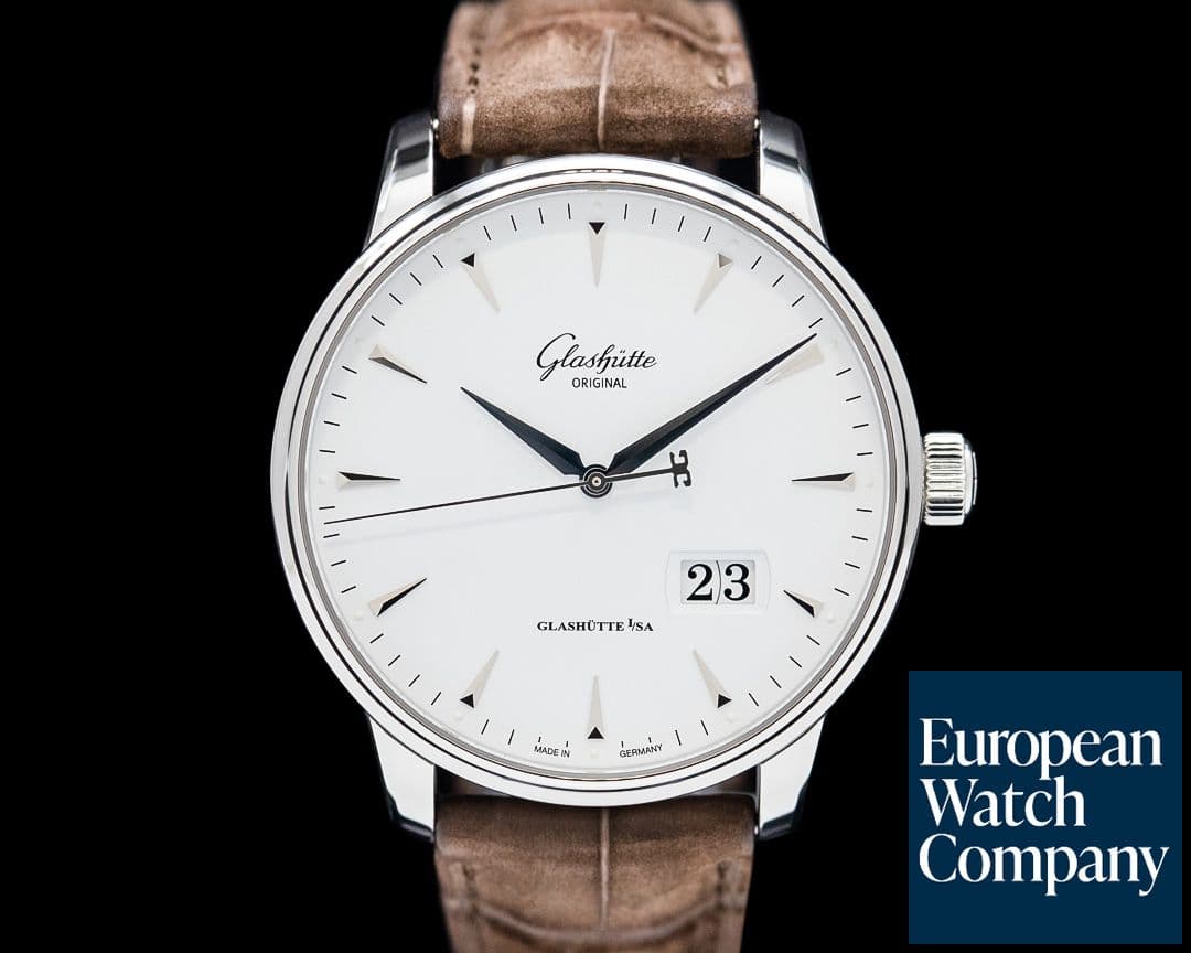 Image of Glashutte Original Senator Excellence Panorama Date SS White Dial