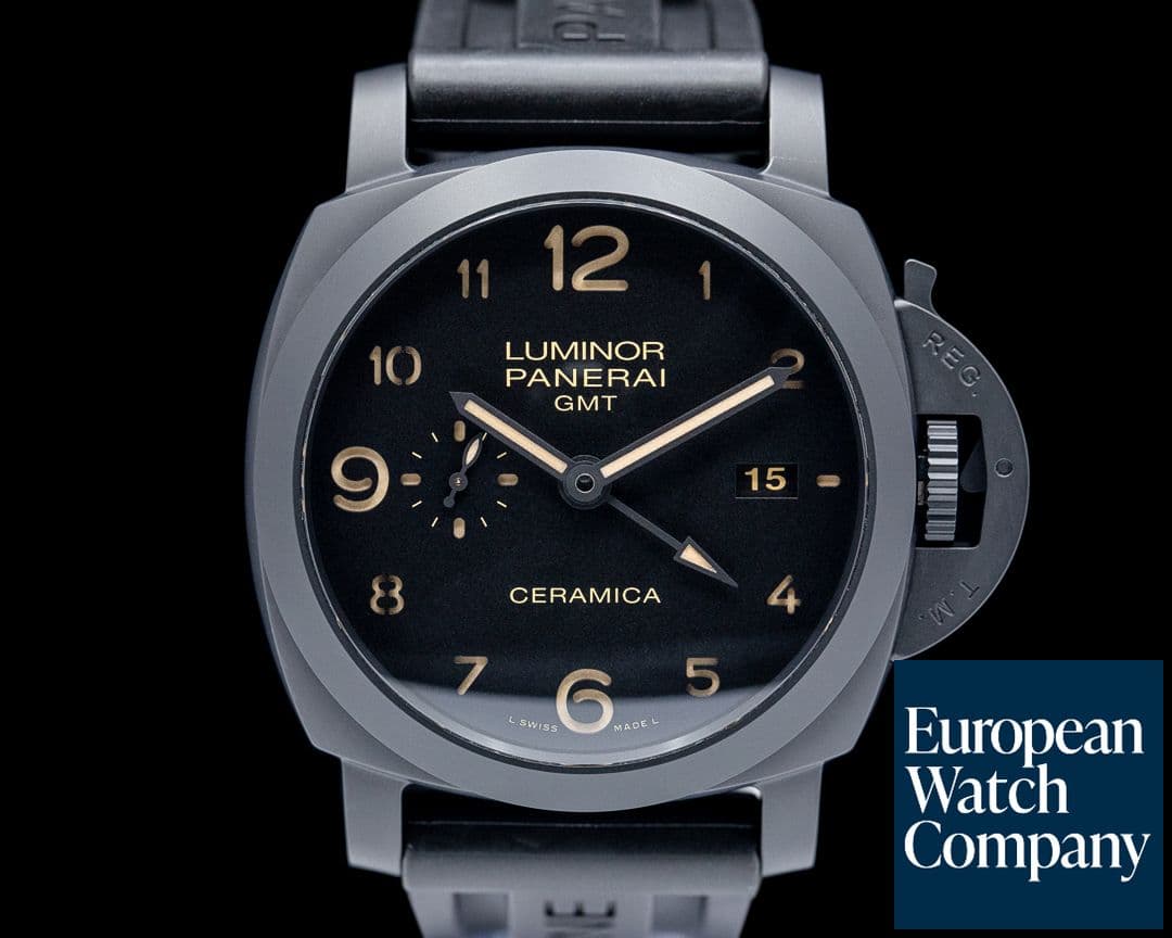 Image of Panerai PAM00441 Luminor 1950 3 Days GMT Ceramic Black Dial