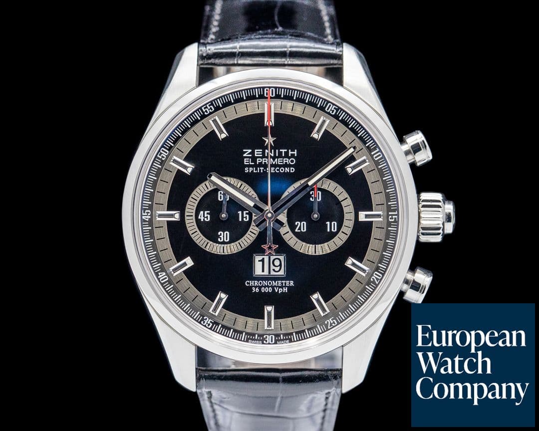 Image of Zenith El Primero Rattrapante SS Black Dial