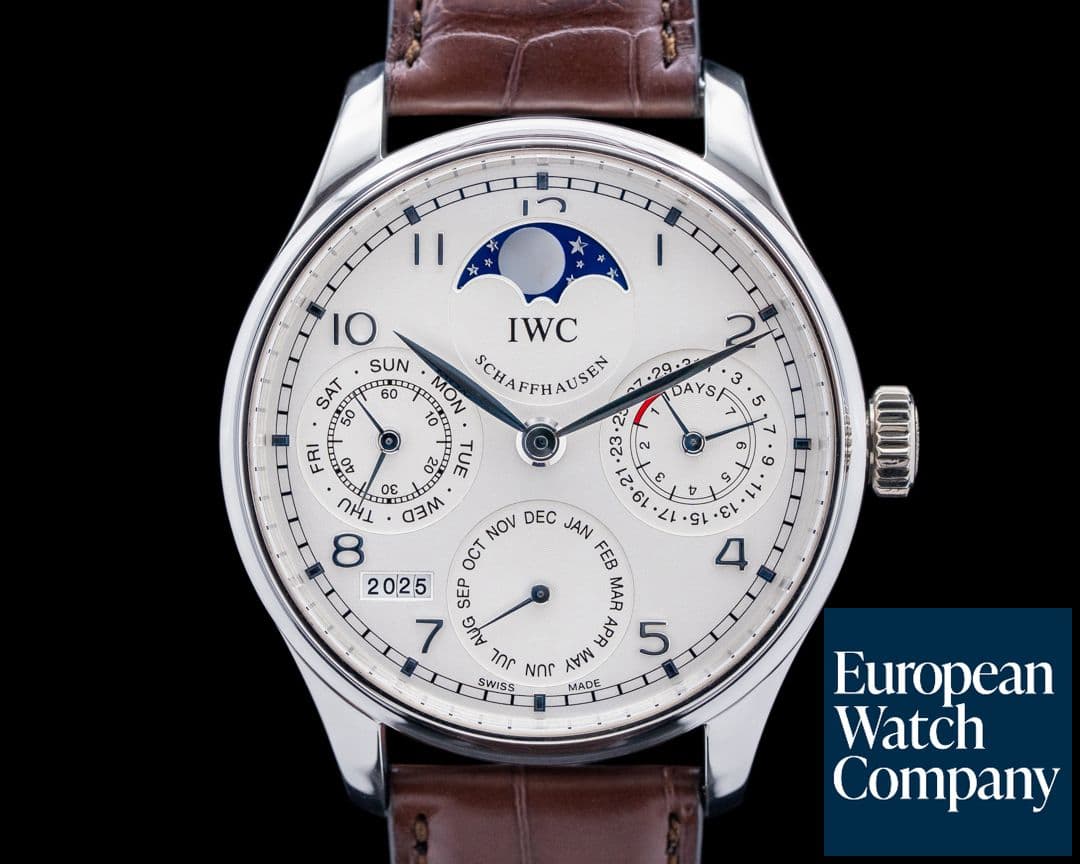 Image of IWC IW502305 Portugieser Perpetual Calendar Platinum Silver Dial LIMITED