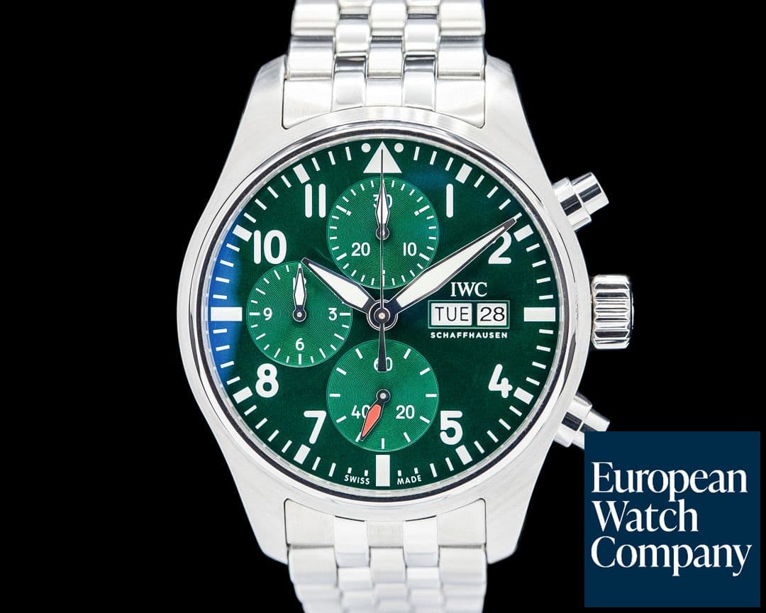 Image of IWC IW388104 Pilot's Watch Chronograph 41MM SS Green Dial