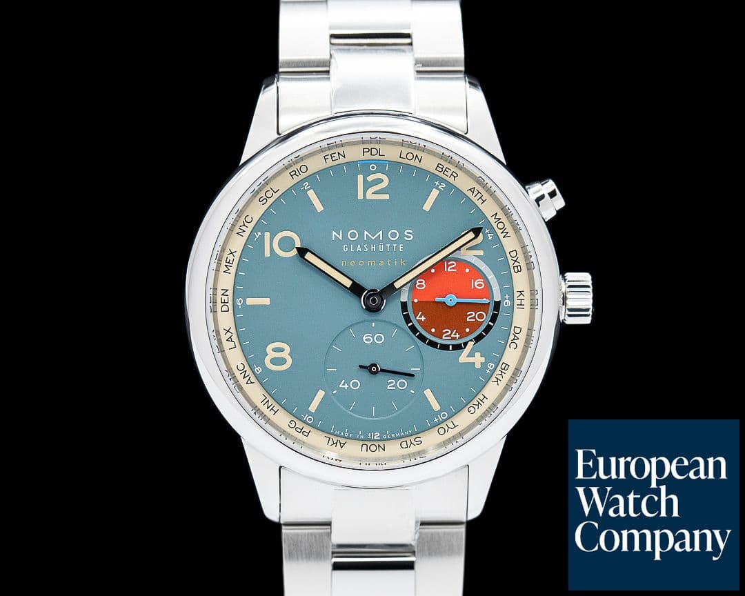 Image of Nomos 790.S4 Club Sport Neomatik Worldtimer SS Blue Dial 2025 UNWORN LIMITED