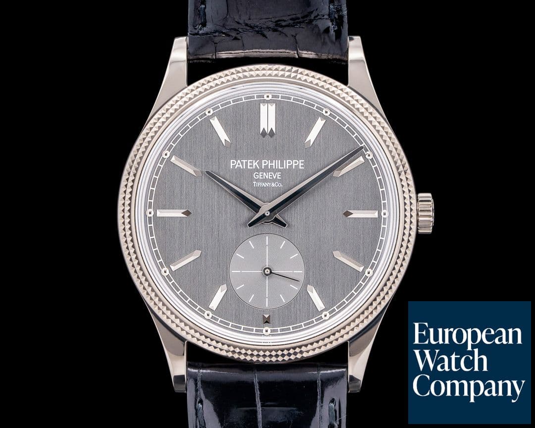 Image of Patek Philippe 6119G Calatrava Clous de Paris 18K WG Gray Dial "TIFFANY & CO."