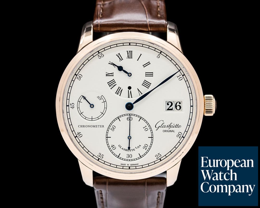 Image of Glashutte Original Senator Chronometer Regulator 18K Rose Gold Silver Dial