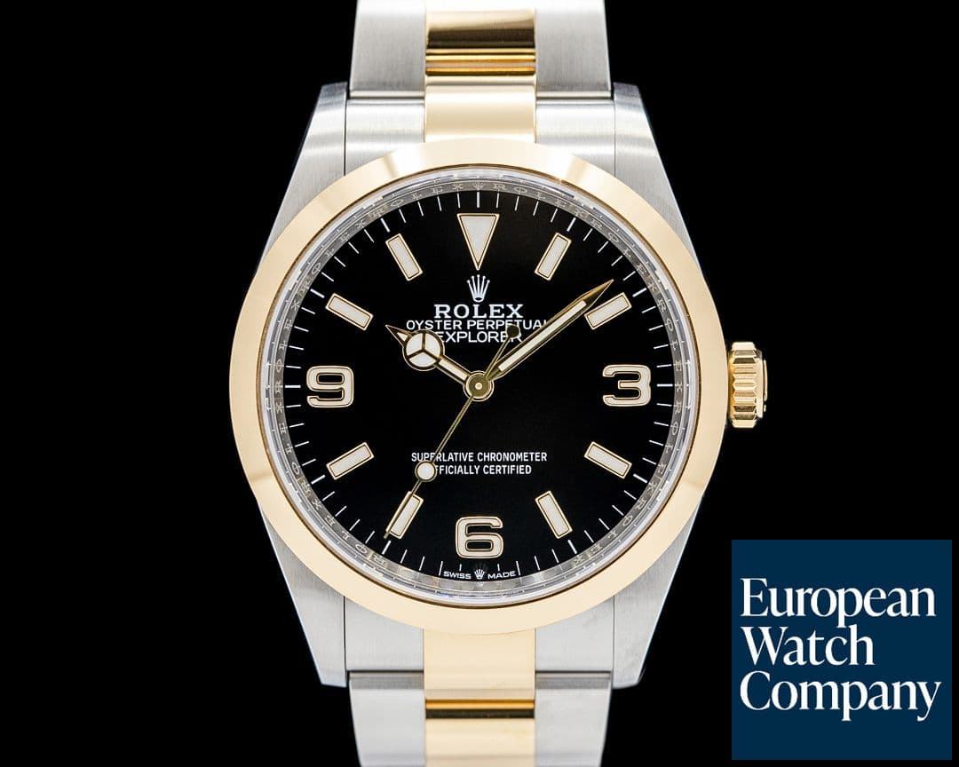 Image of Rolex 124273 Explorer 36 SS / 18K Yellow Gold Black Dial