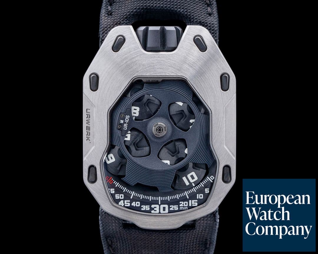 Image of URWERK UR-105M Iron Knight Titanium Steel Black Dial LIMITED