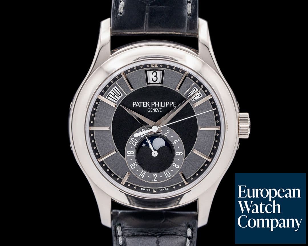 Image of Patek Philippe 5205G Annual Calendar 18K WG Black and Slate Gray Dial