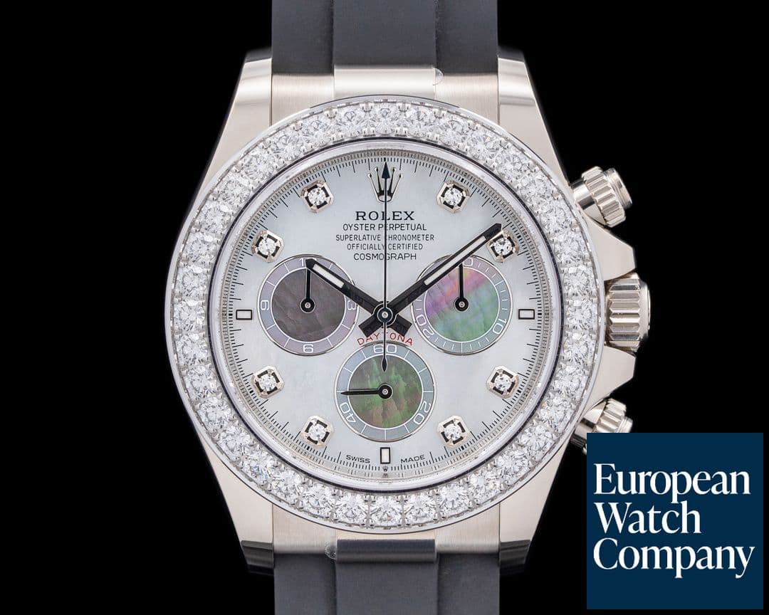 Image of Rolex 126589RBR Cosmograph Daytona 18K WG Diamond Bezel MOP Dial UNWORN 2025