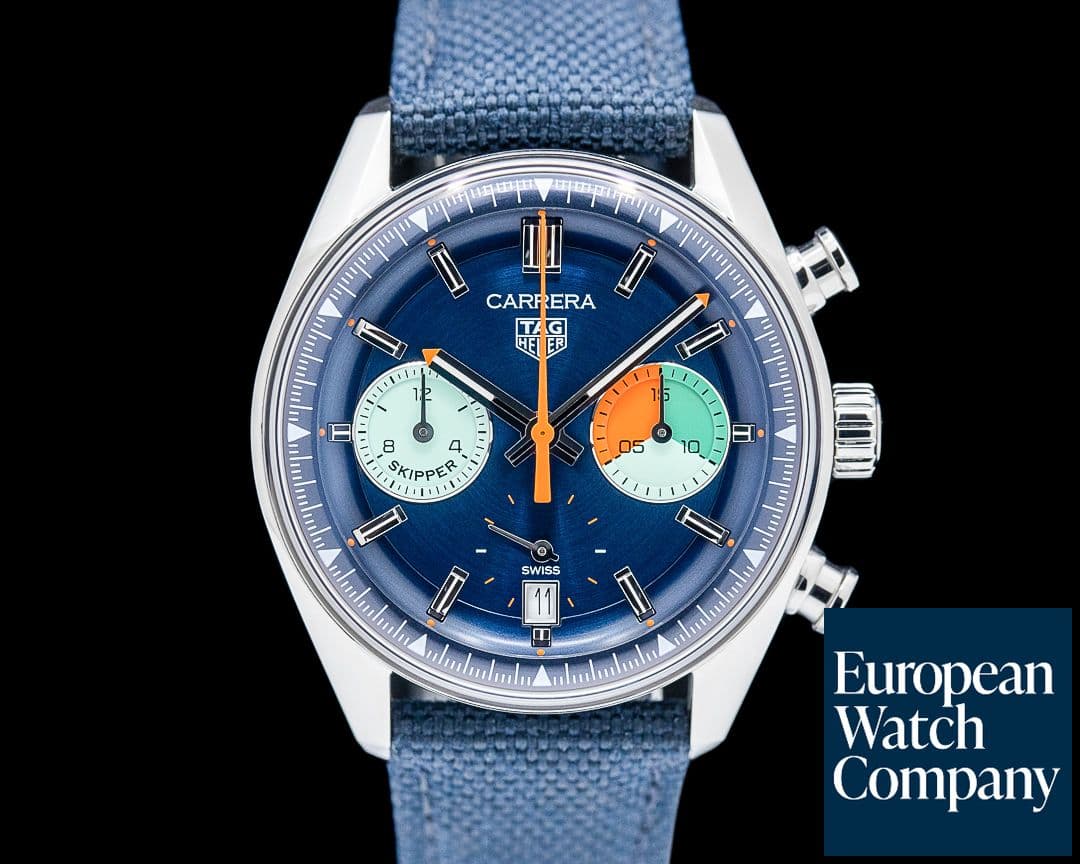 Image of TAG Heuer CBS2213.FN6002 Carrera Skipper Chronograph SS Blue Dial