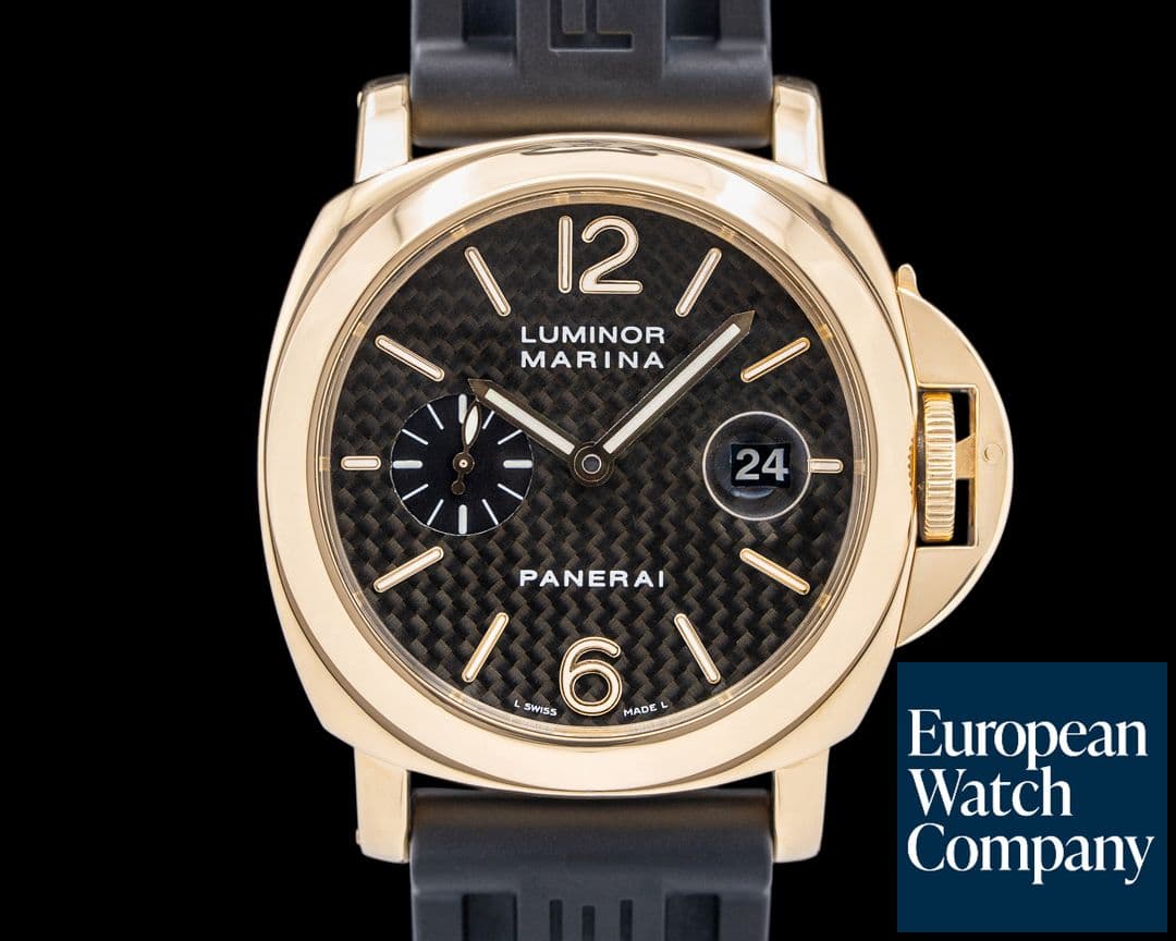 Image of Panerai PAM00140 Luminor Marina 18K YG Black Carbon Fiber Dial