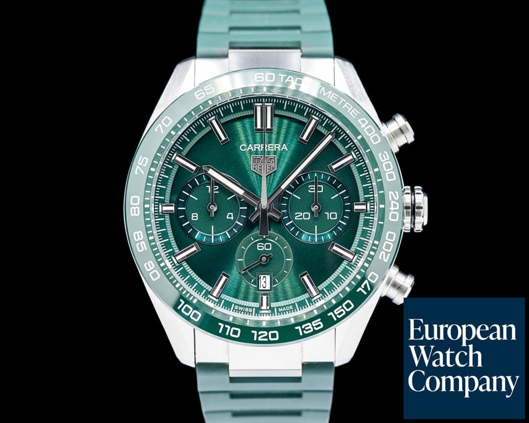 Image of TAG Heuer CBN2A1N Carrera Chronograph SS Green Dial