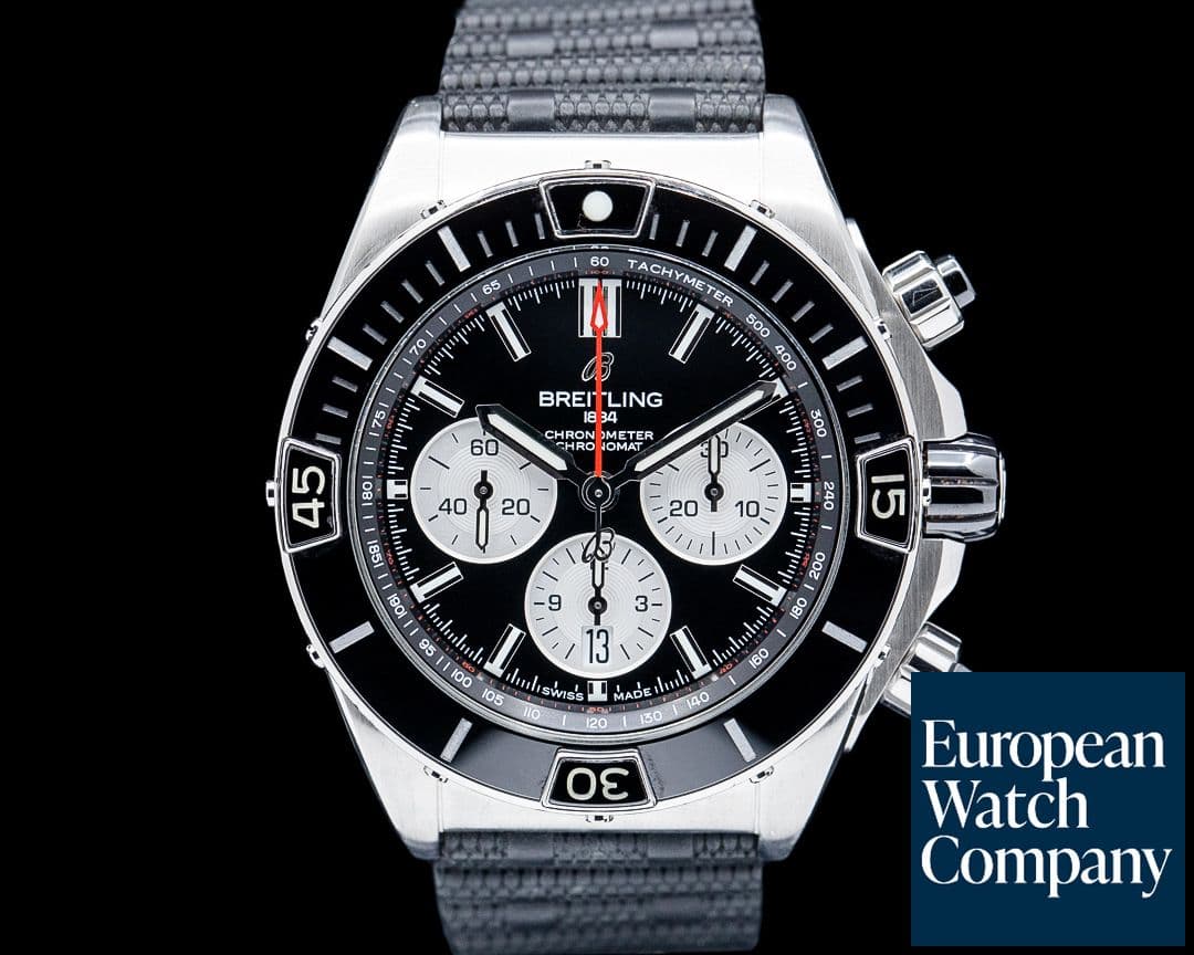 Image of Breitling AB0136251B1S1 Super Chronomat B01 44MM SS Black Dial