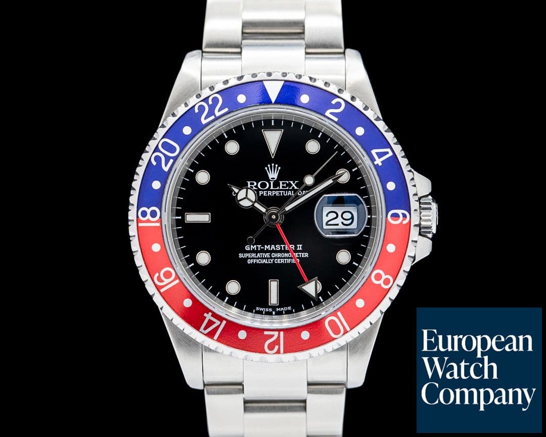 Image of Rolex 16710 GMT-Master II Pepsi Bezel SS Black Dial Circa 2000