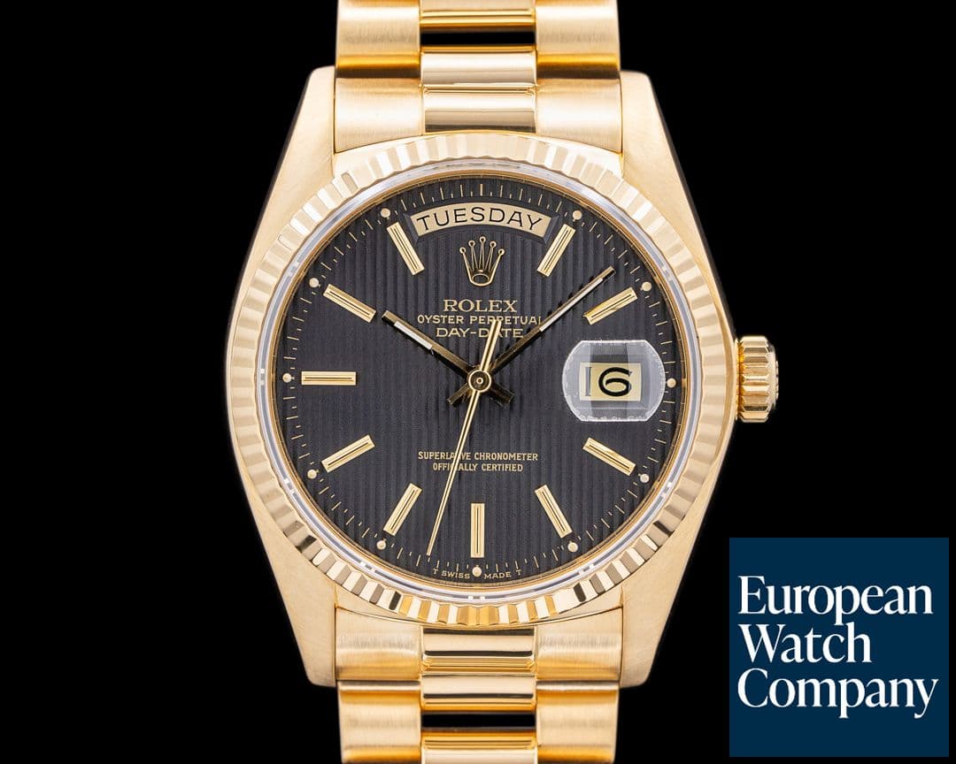Image of Rolex 18038 Day-Date President 18K Yellow Gold Black Dial