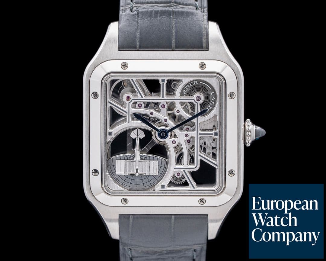 Image of Cartier WHSA0032 Santos Dumont SS Skeleton Dial