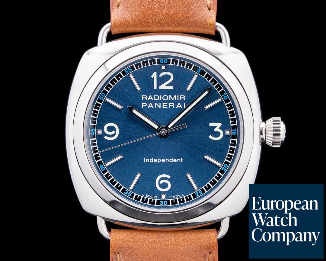 Image of Panerai PAM00080 Radiomir Independent 18K White Gold Blue Dial RARE
