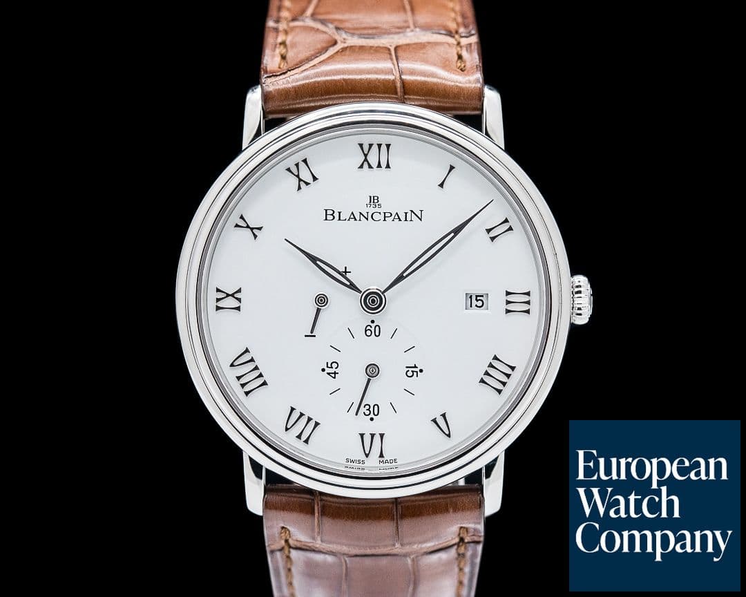 Image of Blancpain 6606 Villeret Date / Power Reserve SS White Dial