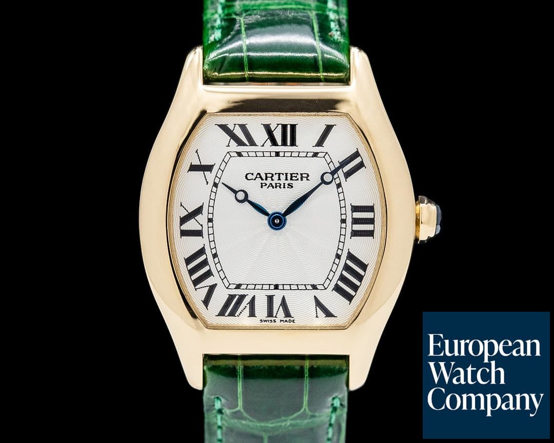 Image of Cartier 2496C Tortue CPCP 18K Yellow Gold Silver Dial