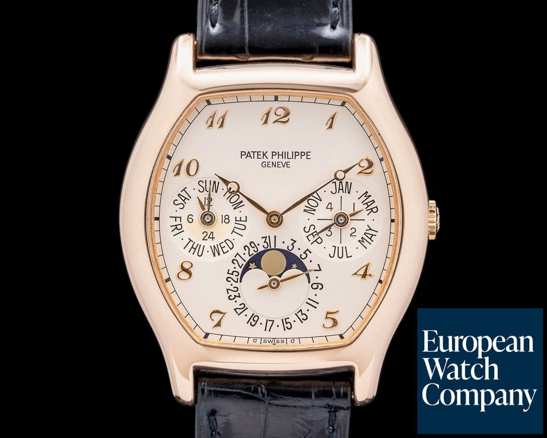 Image of Patek Philippe 5040R Perpetual Calendar Tonneau 18K Rose Gold Cream Dial