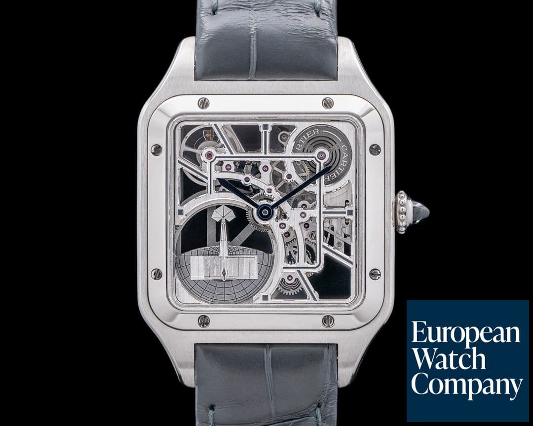 Image of Cartier WHSA0032 Santos Dumont SS Skeleton Dial