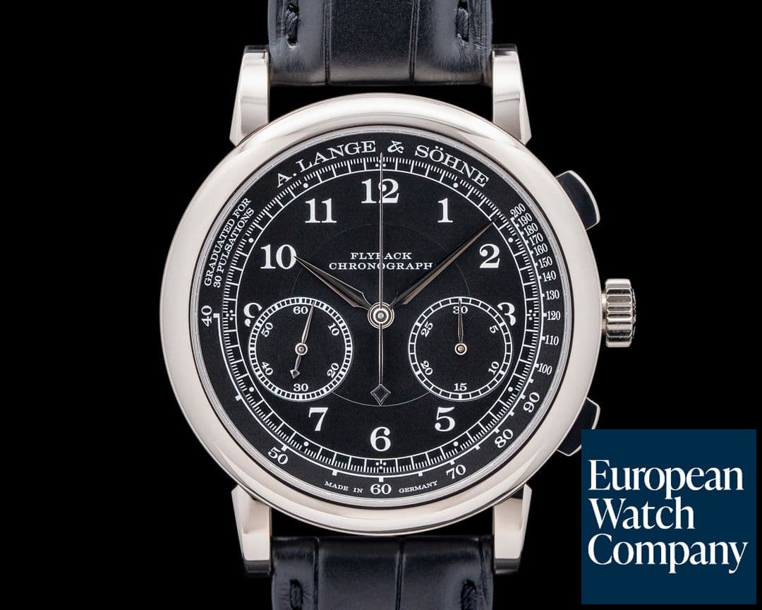 Image of A. Lange and Sohne 414.028 1815 Chronograph 18K White Gold Black Dial
