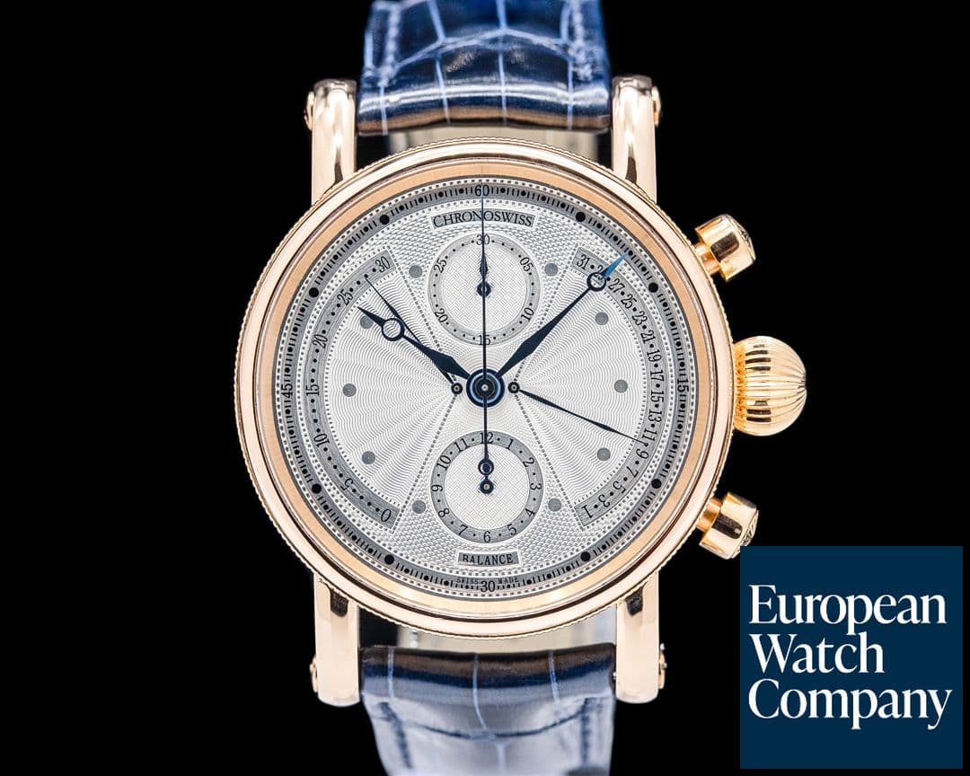 Image of Chronoswiss CH-7541BR Sirius Chronograph Retrograde 18K Rose Gold Silver Dial