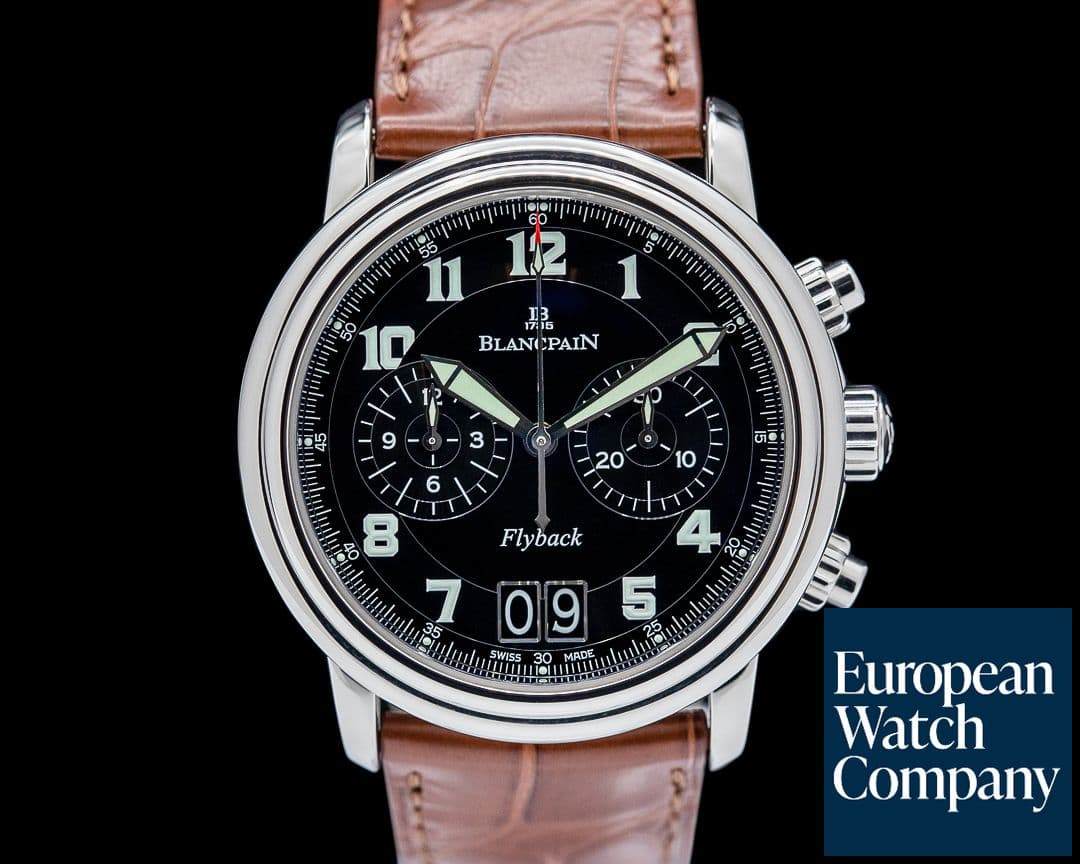 Image of Blancpain 2885F-1130-71 Leman Flyback Chronograph SS Black Dial
