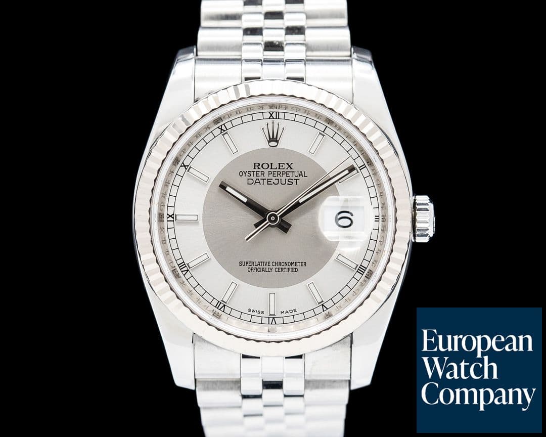 Image of Rolex 116234 Datejust Tuxedo Jubilee SS Silver Dial