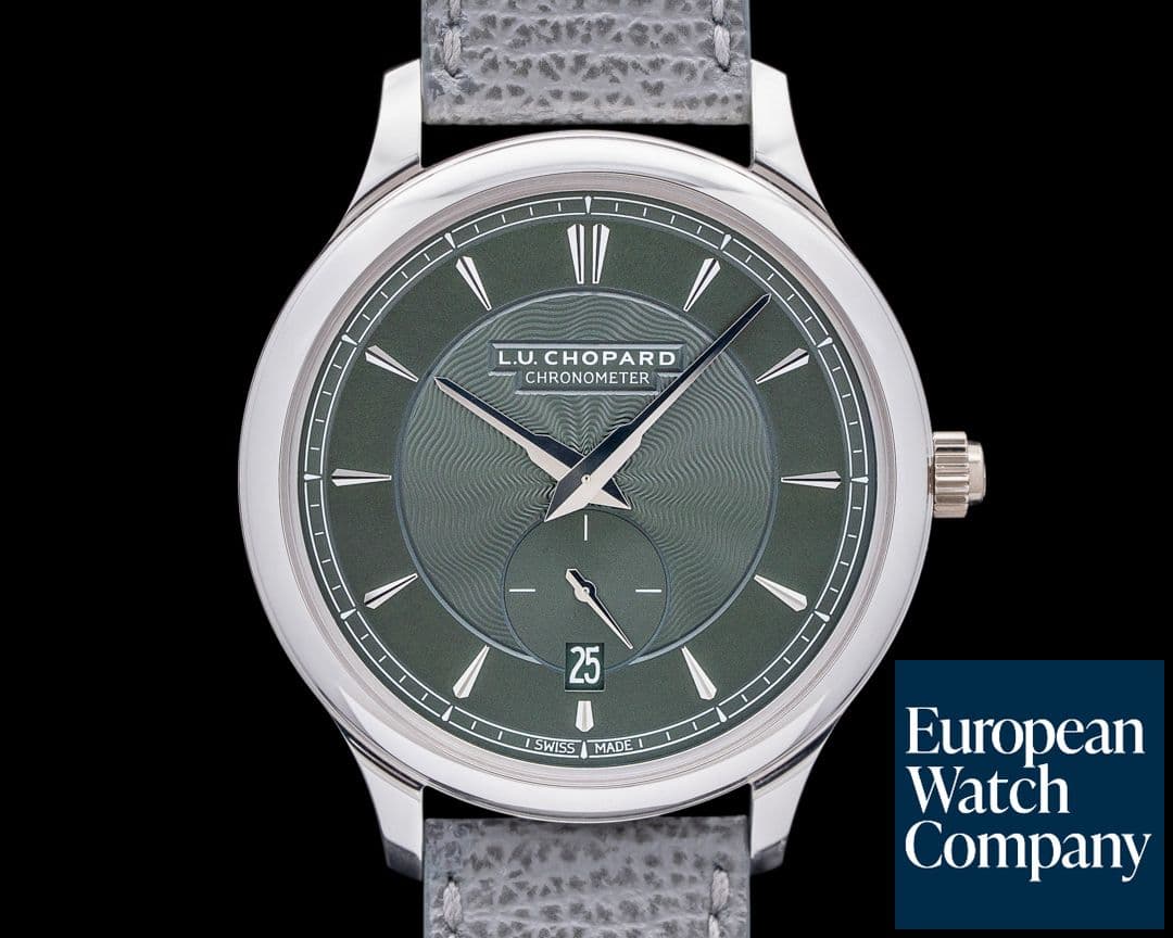 Image of Chopard 161242-1003 L.U.C XPS 1860 Officer 18K White Gold Green Dial LE 2025