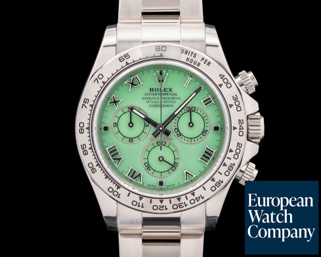 Image of Rolex Daytona 116509 "BEACH" Green Dial 18K White Gold Bracelet RARE